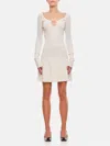 Jacquemus La Mini Robe Pralu Viscose Short Dress In Weiss