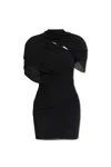 Jacquemus The Castagna Draped Mini Dress In Black