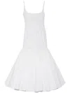 Jacquemus La Robe Agave White Sleeveless Long Dress With Square Neck And Flared Hem In Cotton Blend Woman In White