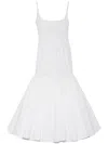 Jacquemus La Robe Agave White Sleeveless Long Dress With Square Neck And Flared Hem In Cotton Blend Woman In White