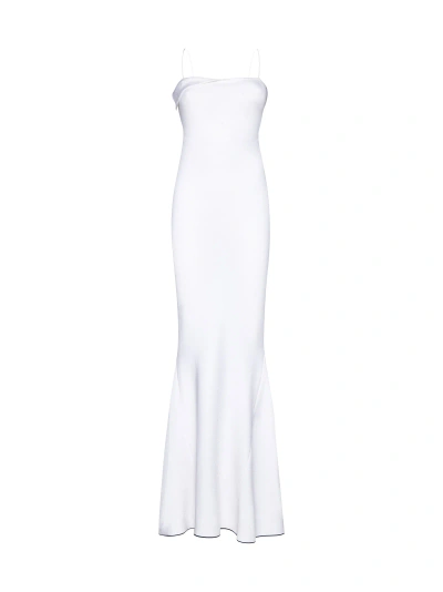 Jacquemus White 'la Robe Aro' Mermaid Dress In Viscose Woman
