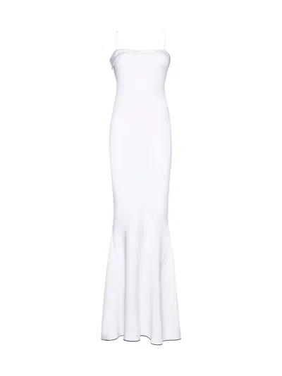 Jacquemus Aro Viscose-blend Long Dress In White