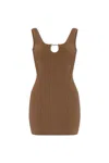 Jacquemus Womens Beige Sierra Ribbed-knit Mini Dress In Beige