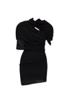Jacquemus The Castagna Draped Mini Dress In Black