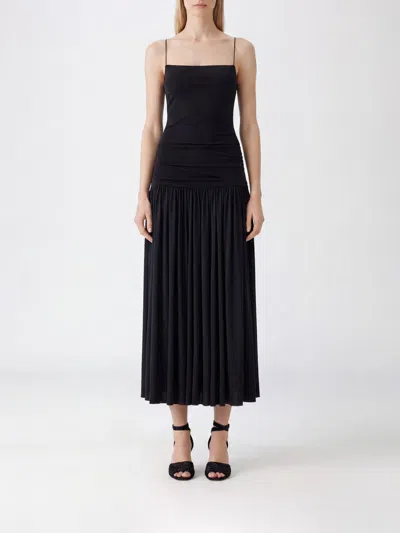 Jacquemus La Dressing Gown Abiha Pleated Viscose Blend Midi Dress By With Thin Straps In Blue