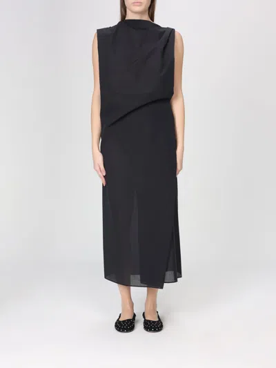 Jacquemus The Drap Asymmetric Midi Dress In Black