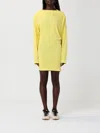 Jacquemus Flowing Viscose Jersey Dress With Embroidered Detailing In Yellow