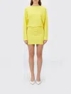Jacquemus Flowing Viscose Jersey Dress With Embroidered Detailing In Yellow