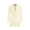 Jacquemus Bari Belted Cutout Single-breasted Mini Blazer Dress In Yellow