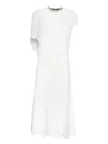 Jacquemus White Long Dress With Round Neck And Maxi Cut-out On The Rear In Viscose Blend Woman