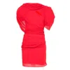 Jacquemus 'la Robe Castagna' Red Dress With Ruched Detail And Rear Cut-out In Red
