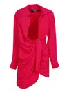 Jacquemus Pleated Mini Dress In Red