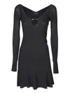 Jacquemus Womens Black Logo-plaque Slim-fit Knitted Mini Dress