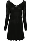 Jacquemus Womens Black Logo-plaque Slim-fit Knitted Mini Dress In Black