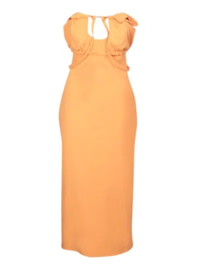 Jacquemus Synthetic Fibers Dress In Orange