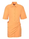 Jacquemus Orange Mini Shirt Dress La Robe Camisa In Orange