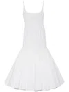 Jacquemus Agave Flared Midi Dress With Square Neckline In White