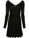 Jacquemus Womens Black Logo-plaque Slim-fit Knitted Mini Dress In Black