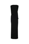 Jacquemus Peplo Draped Jersey Maxi Dress In Black