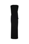 Jacquemus La Robe Peplo Black Long Dress With Square Neck And Cut-out Detail On The Side In Viscose Blend Woma In Black