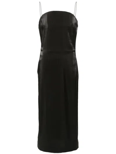 Jacquemus La Robe Carino Satin Midi Dress In Black