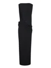 Jacquemus Peplo Draped Jersey Maxi Dress In Black