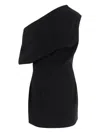Jacquemus Pesce Draped One-shoulder Mini Dress In Black