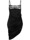 Jacquemus La Saudade Brodée Stretch Viscose Mini Dress In Black