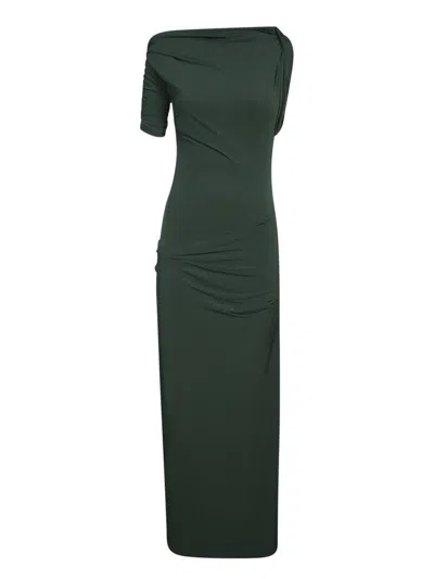 Jacquemus Long-length One-sleeve Dress In Green