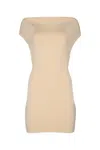 Jacquemus La Robe Cubista Off-shoulder Dress In Light Yellow