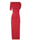 Jacquemus Asymmetrical Draped Dress In Red