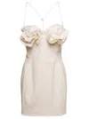 JACQUEMUS 'LE ROBE ARTICHAUT' FRAYED MINI WHITE DRESS WITH RUFFLED BUST IN COTTON WOMAN