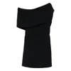 Jacquemus One Shoulder Mini Dress With Asymmetric Neckline In Black