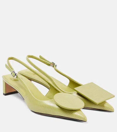 JACQUEMUS DUELO 40 LEATHER SLINGBACK PUMPS