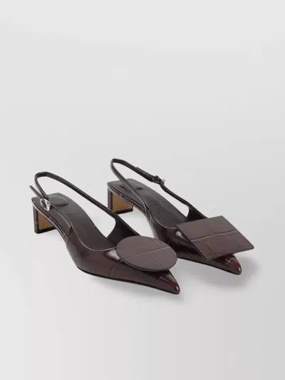 Jacquemus Duelo B Pumps With Circle And Square Patches In Brown