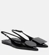 Jacquemus Duelo Croc-effect Leather Slingback Pumps In Black