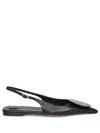 Jacquemus Duelo Slingback Leather Flats In Black
