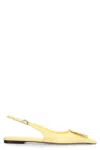 Jacquemus Duelo Leather Slingback Pumps In Yellow