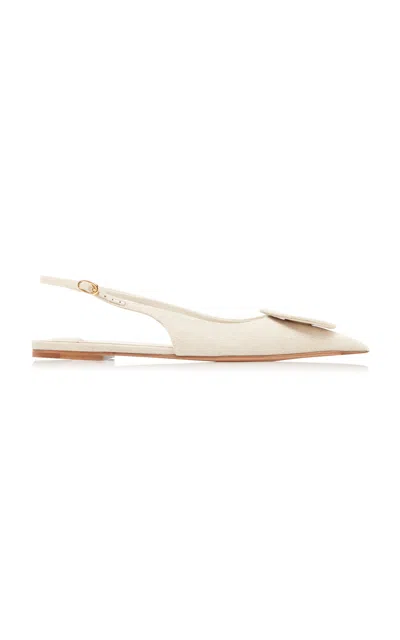 Jacquemus Duelo Slingbacks With Circle And Square Motifs In Light Greige