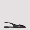 Jacquemus Duelo Slingback Leather Flats In Black