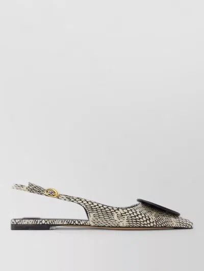 Jacquemus Duelo P Slingback Leather Pumps In Neutrals