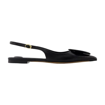 Jacquemus The Duelo Flat Slingback Pumps In Black