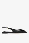 Jacquemus Duelo Slingback Leather Flats In Black