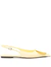 Jacquemus Neutral Les Slingbacks Duelo Leather Ballet Pumps In Yellow