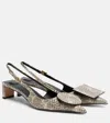 Jacquemus Duelo Snake-effect Leather Slingback Pumps In Animal Print