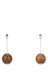 Jacquemus The Big Knot Drop Earrings In Silverbrown