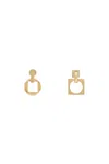 Jacquemus Orecchini 'les Pendantes Rond Carré' In Gold
