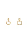 Jacquemus Orecchini 'les Pendantes Rond Carré' In Gold
