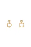 Jacquemus Orecchini 'les Pendantes Rond Carré' In Gold