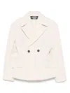 Jacquemus Ecru Double-breasted Blazer With Structured Silhouette In White